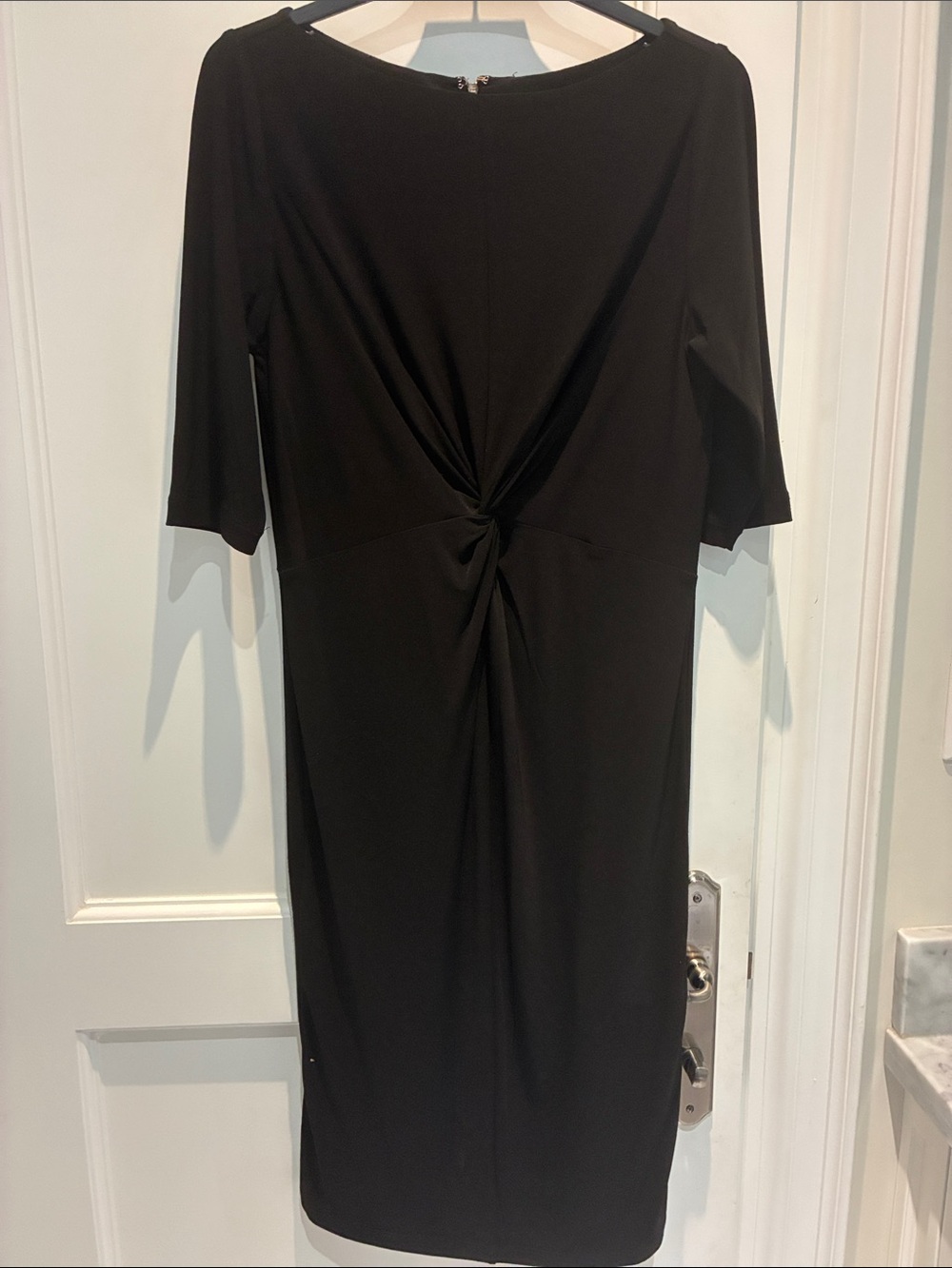 Tommy Hilfiger Black Twist-Front Midi Dress 👵MT